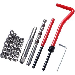 30 PCS Stainless Steel Thread Repair Kit M6x1.0mm Metric Thread Repair Insert Kit Compatible Hand Tool Set for Auto Repairing