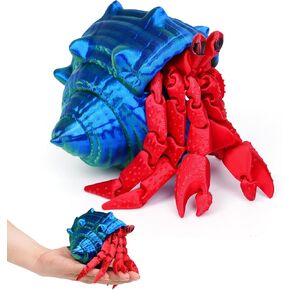 3D Printed Hermit Crab Fidget,3D Printed Dynamic Animals Toy,Full Articulated Flexible Crystal Hermit Crab Fidget Toys,Adults Fidget Toys for Autism ADHD,Home Office Decor (Mini)
