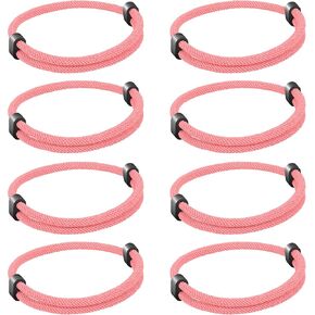 8PCS Braided Rope Cord Bracelet for Men Women, Nautical Beach Surf Bracelets Gifts Set for Sports, Handmade Woven String Bracelets with Adjustable Knot