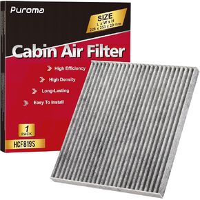 Puroma Cabin Air Filter with Activated Carbon, Replacement for CF11819, Hyundai Azera, Santa Fe, Sonata, Chevrolet Captiva Sport, Equinox, GMC Terrain, Kia Cadenza, Optima, Sedona, Saturn Vue