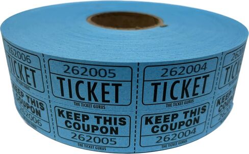 The Ticket Gurus Raffle Tickets - (4 Rolls of 2000 Double Tickets) 8,000 Total 50/50 Raffle Tickets (Blue/Yellow/Red/Green) in Saudi Arabia