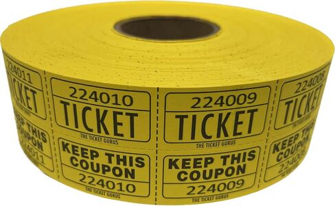 The Ticket Gurus Raffle Tickets - (4 Rolls of 2000 Double Tickets) 8,000 Total 50/50 Raffle Tickets (Blue/Yellow/Red/Green) in Saudi Arabia