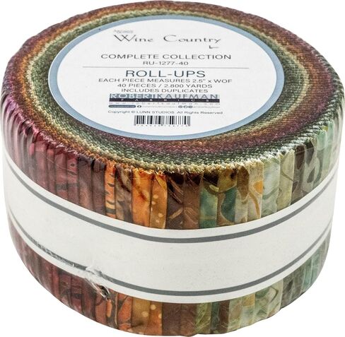 Lunn Studios Artisan Batiks Wine Country Roll Up 40 شريط 2.5 بوصة روبرت كوفمان RU-1277-40 in Saudi Arabia