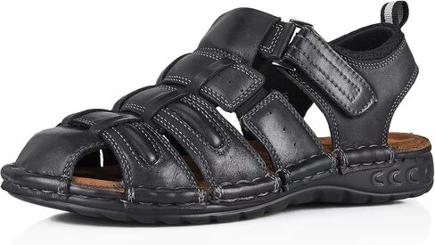 FIEEIF Mens Fisherman Sandal Closed Toe Genuine Leather Sandalias Shoes Arch Support Non-Slip Sport Casual Walking For Travel in Saudi Arabia