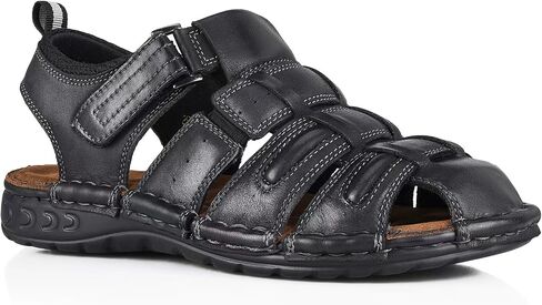 FIEEIF Mens Fisherman Sandal Closed Toe Genuine Leather Sandalias Shoes Arch Support Non-Slip Sport Casual Walking For Travel in Saudi Arabia