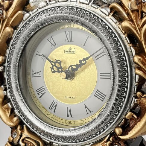 18.5''h الروكوكو نمط البندول ساعة رف على مدار الساعة مع 2 الشمعدانات حاملي الشموع الباروك الراتنج ساعة مكتب ساعة الذكرى السنوية لغرفة المعيشة غرفة نوم ديكور مكتب الموقد in Kuwait