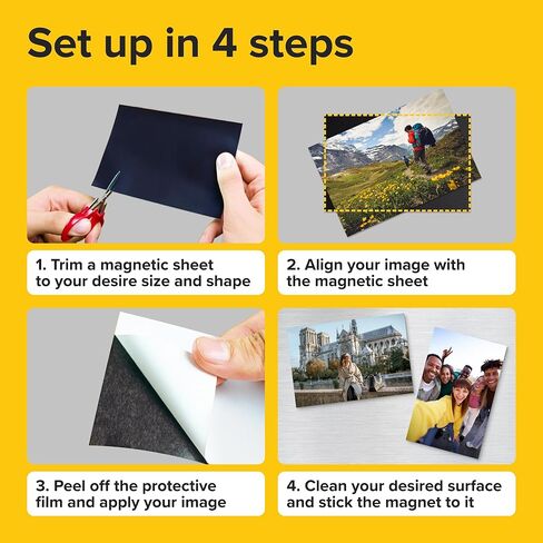 Ultra Thin Magnetic Sheets with Adhesive Backing - 20 PCs Each 8.5" x 11" - Flexible Magnet Sheets with Self Adhesive - Sticky Magnetic Paper for Photo and Picture Magnets - Craft Magnet Stickers in Kuwait