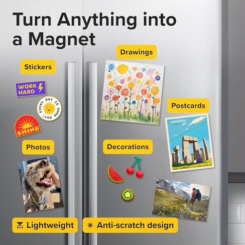 Ultra Thin Magnetic Sheets with Adhesive Backing - 20 PCs Each 8.5" x 11" - Flexible Magnet Sheets with Self Adhesive - Sticky Magnetic Paper for Photo and Picture Magnets - Craft Magnet Stickers in Kuwait