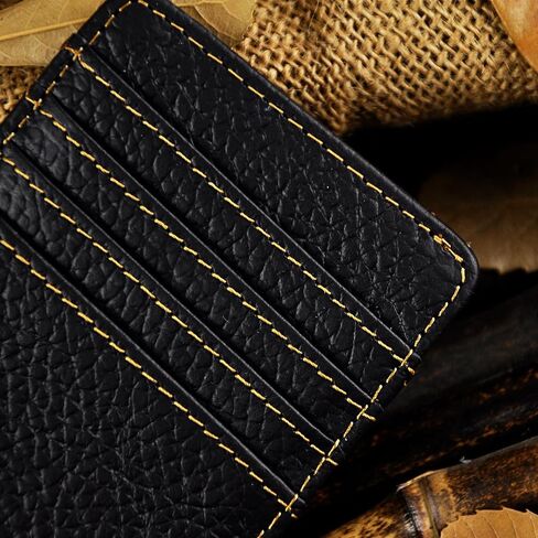 Le'aokuu Genuine Leather Magnet Money Clip Credit Card Case Holder Slim Wallet in Saudi Arabia