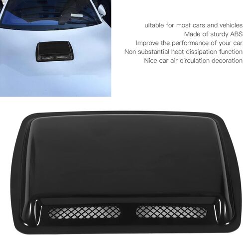 Hood Air Intake Cover, Hood Scoop Vent Bonnet Cover Decorative Air Intake Covers with Self Adhesive Design for Cars (Bright Black) in Saudi Arabia