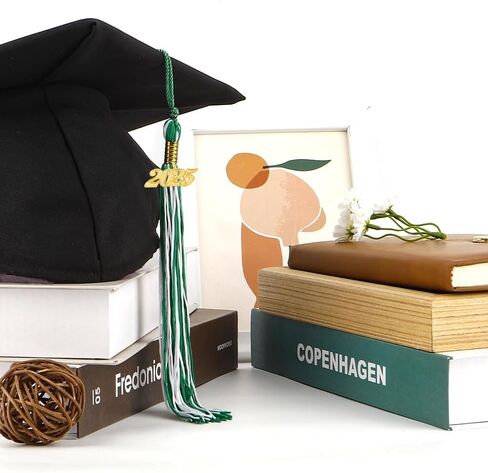 2025 Tassel Graduation, 2025 Graduation Tassel, Tassel with 2025 Gold Charm, 2025 Graduation Tassel for Graduation Cap Decor, Graduation Ceremony, Graduation Gift, Tassel Accessories, White & Green in Saudi Arabia