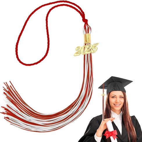 2025 Tassel Graduation, 2025 Graduation Tassel, Tassel with 2025 Gold Charm, 2025 Graduation Tassel for Graduation Cap Decor, Graduation Ceremony, Graduation Gift, Tassel Accessories, White & Green in Saudi Arabia