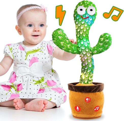 Volume Adjustable Dancing Talking Cactus Toy for Baby Toddler Boys Girls Gifts, Singing Cactus Mimicking Toy Recording Repeating What You Say Cactus Baby Toy with 120 English Songs in Saudi Arabia