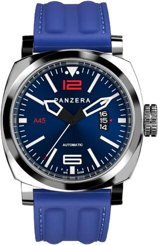 PANZERA Aquamarine 45 Stainless Steel Divers Watch - Analog Water Resistant Watch - Japanese NH35 Automatic Movement - Designed and Assembled in Australia in Saudi Arabia