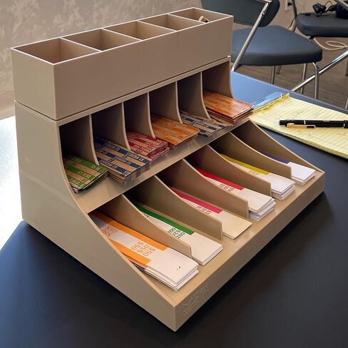 منظم أغلفة العملات والنقود من 3 طبقات من Nadex - حزام فاتورة العملات المعدنية المكون من 12 حجرة وحامل أنابيب العملات المعدنية مع صينية أدوات مكونة من 5 حجرات - يتضمن 300 غلاف نقدي و100 أنبوب عملات معدنية (بيج) in Kuwait