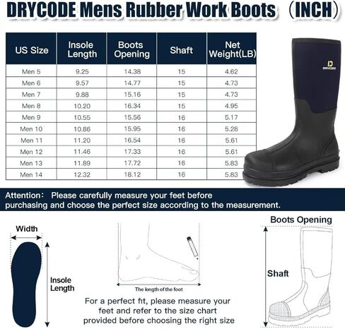 DRYCODE Rubber Boots for Men with Steel Shank in Kuwait