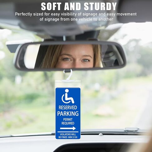 DIVINA VITAE 8Pack Handicapped Placard Holder 13.8 x 5 Inch Disabled Parking Permit Holder with Large Plastic Hanger, Ultra Transparent Handicap Parking Placard Holder for Handicap Parking in Saudi Arabia