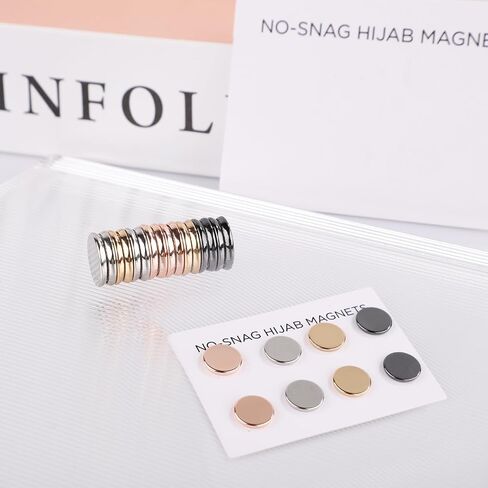 8pcs Magnetic Hijab Pins, Multipurpose Strong Magnetic Scarf Clasp Hijab Buttons No Snag Hijab Magnets Pinless Brooch Hijab Pins for Women Clothing Scarves (Oblate Style) in Saudi Arabia