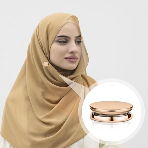 8pcs Magnetic Hijab Pins, Multipurpose Strong Magnetic Scarf Clasp Hijab Buttons No Snag Hijab Magnets Pinless Brooch Hijab Pins for Women Clothing Scarves (Oblate Style) in Saudi Arabia