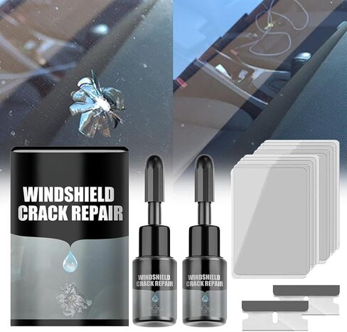 Windshield Crack Repair Kit Car Window Glass Liquid Repair Sit for Chips and Cracks Automotive Glass Nano Repair Fluid Windscreen Scratch Remover (2Pcs) in Saudi Arabia