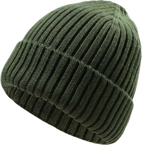 ACTLATI Kids Merino Wool Beanie Hat Winter Boys Girls Ribbed Knit Beanies Caps Unisex Cuffed Skull Caps 7-14 Years in Kuwait