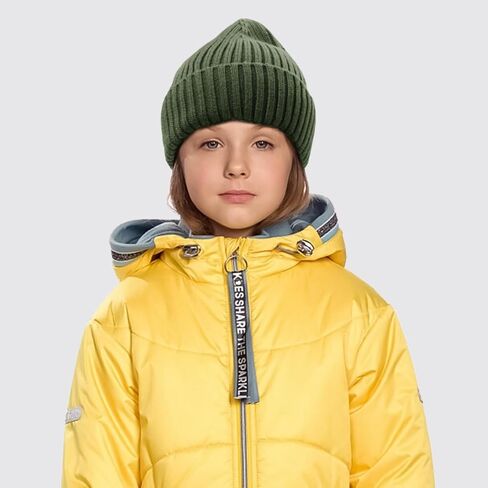 ACTLATI Kids Merino Wool Beanie Hat Winter Boys Girls Ribbed Knit Beanies Caps Unisex Cuffed Skull Caps 7-14 Years in Kuwait