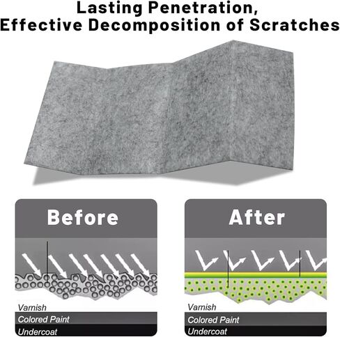 4 قطع من قماش النانو اللامع من Ouzorp لخدوش السيارة، قماش نانو سحري سهل إصلاح طلاء السيارة من الخدوش الخفيفة، وبقع الماء على السطح لجميع السيارات مع قفازات للاستعمال مرة واحدة in Kuwait