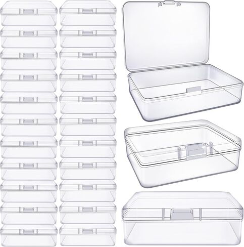 36 Pieces Small Clear Plastic Beading Storage Box with Lids, Organizer Containers for Beads, Nail, Jewelry, Art, DIY Crafts, Fishing Tackle, Small Items (1.77 x 1.77 x 0.78 Inch) in Saudi Arabia