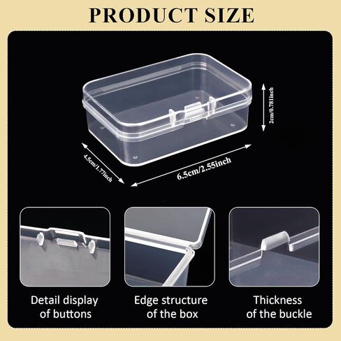 36 Pieces Small Clear Plastic Beading Storage Box with Lids, Organizer Containers for Beads, Nail, Jewelry, Art, DIY Crafts, Fishing Tackle, Small Items (1.77 x 1.77 x 0.78 Inch) in Saudi Arabia