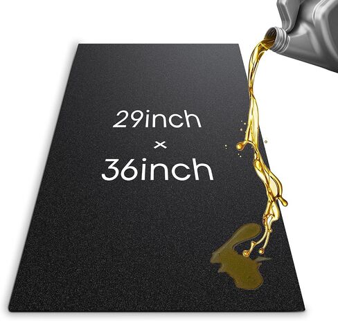 حصيرة انسكاب الزيت، 29 × 36 بوصة حصيرة أرضية المرآب الفاخرة تدعم طبقة دعم مطاطية | قابلة لإعادة الاستخدام/متينة/قابلة للغسل/وسادة زيت ماصة/مقاومة للماء| حصيرة المرآب حصيرة النفط ماصة حصيرة النفط حصيرة دراجة نارية، أسود in Kuwait