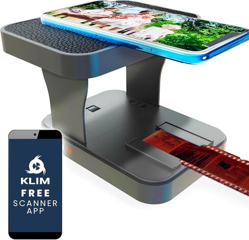 KLIM K2 Mobile Film Scanner 35mm + Free APP - New - Positive & Negative Scanner, Slide Scanner, Photo Scanner, 35mm Color Film Developing Kit Essential - Best Photo Scanner for Old Photos in Saudi Arabia