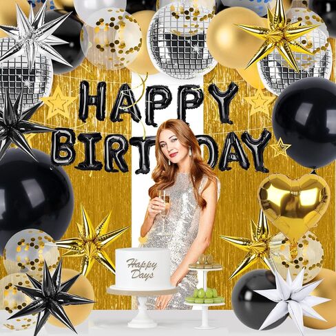 MCPINKY 6PCS Disco Ball Ballons, 25" Disco Foil Ballons Aluminum Helium Balloons Large Metallic Balloons for 80s 90s Dance Party Birthday Wedding in Kuwait