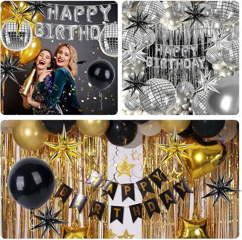 MCPINKY 6PCS Disco Ball Ballons, 25" Disco Foil Ballons Aluminum Helium Balloons Large Metallic Balloons for 80s 90s Dance Party Birthday Wedding in Kuwait