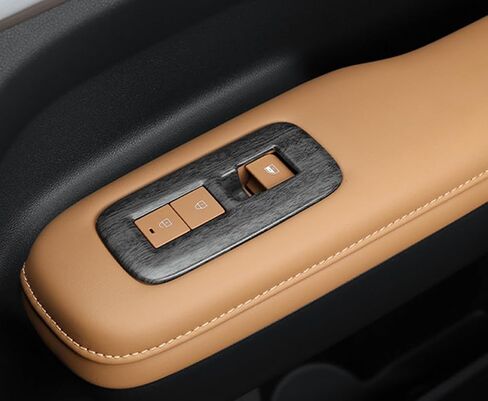 4Pcs Door Lock Glass Control Button Panel Cover Window Lift Switch Panel Trim Compatible with Hyundai Santa Fe 2024 2025 MX5 Accessories (Wood Grain Style) in Saudi Arabia