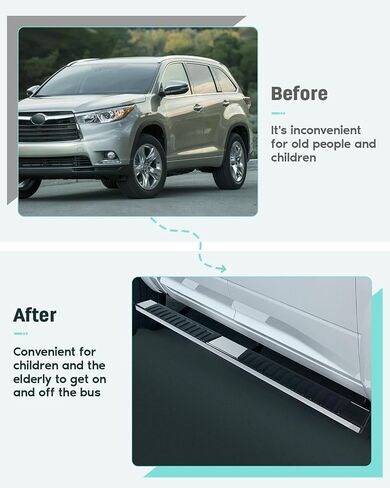 SCITOO 6 Inches Nerf Bar Running Boards Fit for 2007 2008 2009 2010 2011 2012 2013 2014 2015 2016 2017 2018 2019 2020 2021 for Toyota for Tundra Double Cab Stainless Steel Side Step Rock Sliders in Saudi Arabia