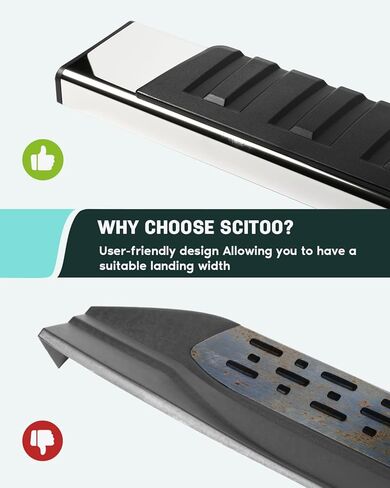 SCITOO 6 Inches Nerf Bar Running Boards Fit for 2007 2008 2009 2010 2011 2012 2013 2014 2015 2016 2017 2018 2019 2020 2021 for Toyota for Tundra Double Cab Stainless Steel Side Step Rock Sliders in Saudi Arabia