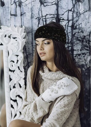 Styla Hair Ear Muffs الشتاء النساء متماسكة عصابات الرأس الدافئة الناعمة سميكة الصوف مبطنة تدفئة الأذن للنساء عقال 2pk الشتاء عصابات الرأس للنساء (الوردي الأرجواني) in Kuwait