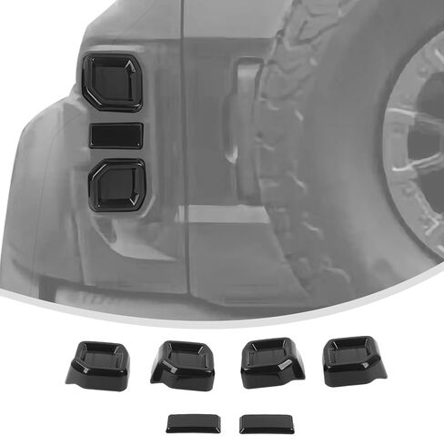Linskip Tail Light Covers Fit for Ford Bronco Raptor 2022 2023 2024, Tail Lamp Guard Trim Bezels Decoration Accessories for Bronco Raptor Exterior Accessories(Smoke Dark) in Saudi Arabia