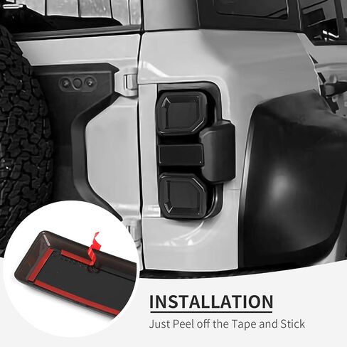 Linskip Tail Light Covers Fit for Ford Bronco Raptor 2022 2023 2024, Tail Lamp Guard Trim Bezels Decoration Accessories for Bronco Raptor Exterior Accessories(Smoke Dark) in Saudi Arabia