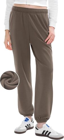 PUMIEY Women’s High Waisted Sweatpants Fleece Baggy Sweat Pants Y2K Lounge Joggers Pants Three-No Collection in Kuwait