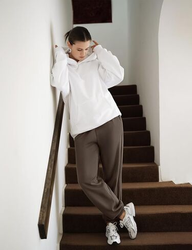PUMIEY Women’s High Waisted Sweatpants Fleece Baggy Sweat Pants Y2K Lounge Joggers Pants Three-No Collection in Kuwait