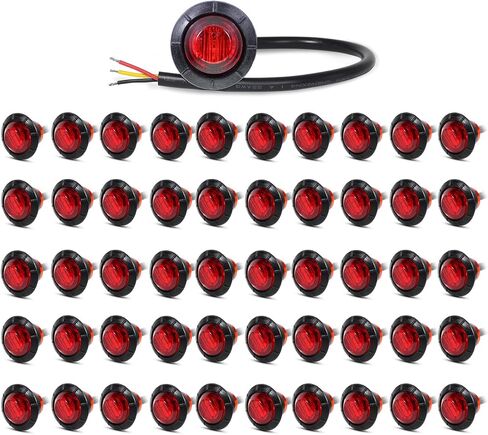MADCATZ Meerkatt Pack of 50 Amber 3 LED Round Lamp Indicator Side Marker Lights Trailer Truck Pickup ATV Caravan Boat 12V DC 2 Step Brightness in Saudi Arabia