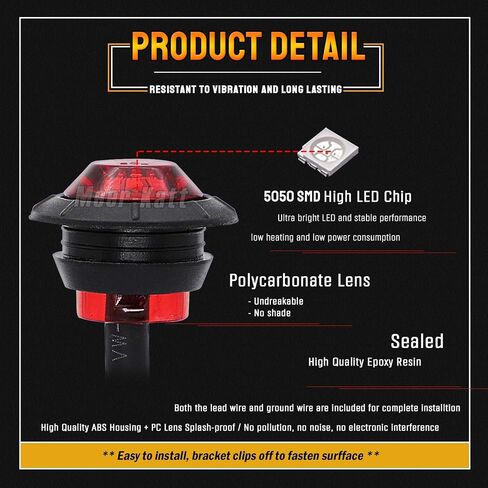 MADCATZ Meerkatt Pack of 50 Amber 3 LED Round Lamp Indicator Side Marker Lights Trailer Truck Pickup ATV Caravan Boat 12V DC 2 Step Brightness in Saudi Arabia