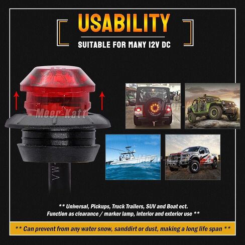MADCATZ Meerkatt Pack of 50 Amber 3 LED Round Lamp Indicator Side Marker Lights Trailer Truck Pickup ATV Caravan Boat 12V DC 2 Step Brightness in Saudi Arabia
