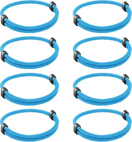 8PCS Braided Rope Cord Bracelet for Men Women, Nautical Beach Surf Bracelets Gifts Set for Sports, Handmade Woven String Bracelets with Adjustable Knot in Kuwait