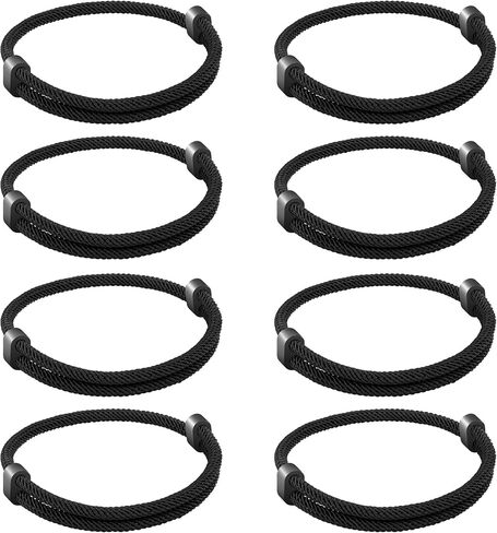 8PCS Braided Rope Cord Bracelet for Men Women, Nautical Beach Surf Bracelets Gifts Set for Sports, Handmade Woven String Bracelets with Adjustable Knot in Kuwait