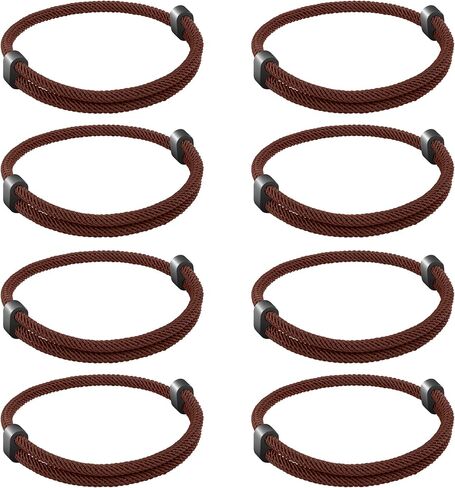 8PCS Braided Rope Cord Bracelet for Men Women, Nautical Beach Surf Bracelets Gifts Set for Sports, Handmade Woven String Bracelets with Adjustable Knot in Kuwait