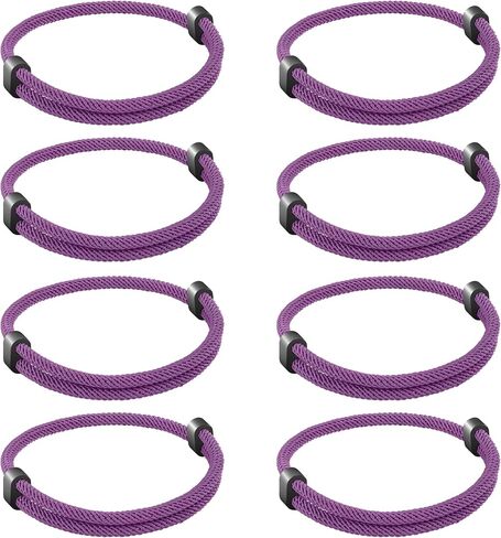 8PCS Braided Rope Cord Bracelet for Men Women, Nautical Beach Surf Bracelets Gifts Set for Sports, Handmade Woven String Bracelets with Adjustable Knot in Kuwait