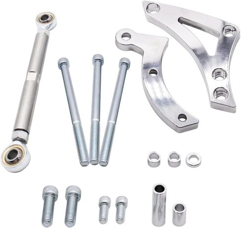 Set of Polished Billet Aluminum Alternator Bracket for Small Block Mopar Chrysler SB 318 340 360 Engines,V-Belt and Serpentine Applications in Saudi Arabia