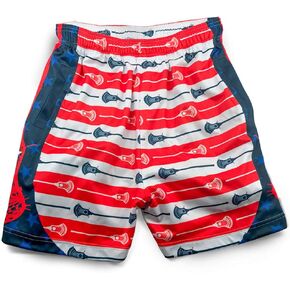 Premium Lacrosse Athletic Shorts | Patriotic Stars & Stripes | Youth Small